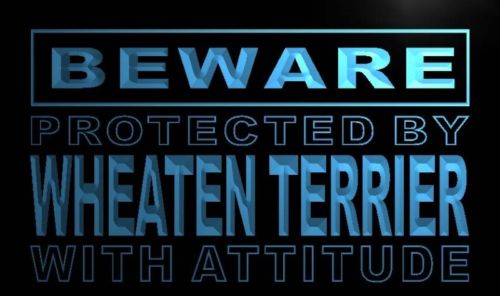 Beware Wheaten Terrier Neon Light Sign